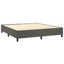 vidaXL sötétszürke bársony rugós és LED-es ágy matraccal 180x200 cm