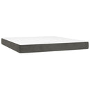 vidaXL sötétszürke bársony rugós és LED-es ágy matraccal 180x200 cm