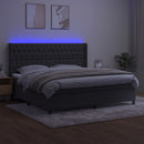 vidaXL sötétszürke bársony rugós és LED-es ágy matraccal 200x200 cm