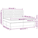vidaXL sötétkék bársony rugós és LED-es ágy matraccal 200x200 cm