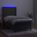 vidaXL sötétszürke bársony rugós és LED-es ágy matraccal 90x190 cm