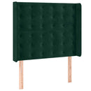 vidaXL sötétzöld bársony rugós és LED-es ágy matraccal 90x190 cm