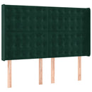 vidaXL sötétzöld bársony rugós és LED-es ágy matraccal 140x190 cm