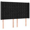 vidaXL fekete bársony rugós és LED-es ágy matraccal 140x200 cm