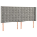 vidaXL világosszürke bársony rugós és LED-es ágy matraccal 180x200 cm