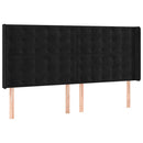 vidaXL fekete bársony rugós és LED-es ágy matraccal 180x200 cm