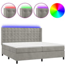 vidaXL világosszürke bársony rugós és LED-es ágy matraccal 200x200 cm