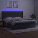 vidaXL sötétszürke bársony rugós és LED-es ágy matraccal 200x200 cm