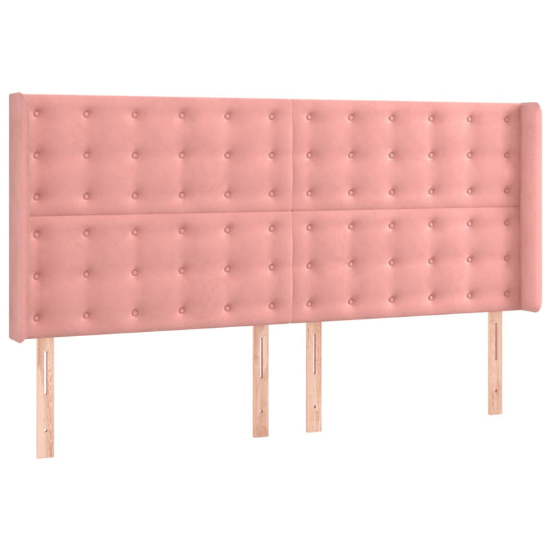 vidaXL rózsaszín bársony rugós és LED-es ágy matraccal 200x200 cm