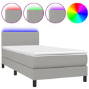 vidaXL világosszürke szövet rugós és LED-es ágy matraccal 80 x 200 cm