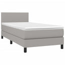 vidaXL világosszürke szövet rugós és LED-es ágy matraccal 90x200 cm