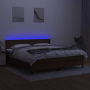 vidaXL barna szövet rugós és LED-es ágy matraccal 160x200 cm