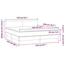 vidaXL barna szövet rugós és LED-es ágy matraccal 160x200 cm