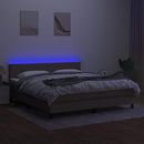 vidaXL tópszínű szövet rugós és LED-es ágy matraccal 160x200 cm
