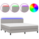 vidaXL világosszürke szövet rugós és LED-es ágy matraccal 160x200 cm