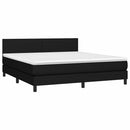 vidaXL fekete szövet rugós és LED-es ágy matraccal 180 x 200 cm