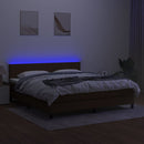 vidaXL barna szövet rugós és LED-es ágy matraccal 180 x 200 cm