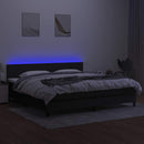 vidaXL fekete szövet rugós és LED-es ágy matraccal 200x200 cm