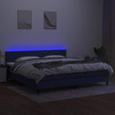 vidaXL kék szövet rugós és LED-es ágy matraccal 200 x 200 cm