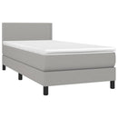 vidaXL világosszürke szövet rugós és LED-es ágy matraccal 90x190 cm