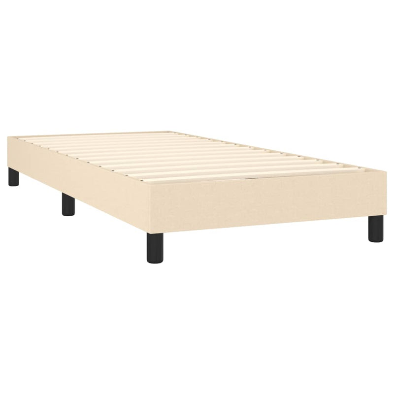 vidaXL krémszínű szövet rugós és LED-es ágy matraccal 90x190 cm