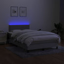 vidaXL világosszürke szövet rugós és LED-es ágy matraccal 120 x 200 cm