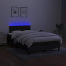 vidaXL fekete szövet rugós és LED-es ágy matraccal 120 x 200 cm