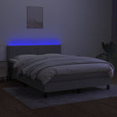 vidaXL világosszürke szövet rugós és LED-es ágy matraccal 140x200 cm