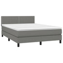 vidaXL sötétszürke szövet rugós és LED-es ágy matraccal 140x200 cm