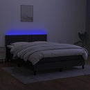 vidaXL fekete szövet rugós és LED-es ágy matraccal 140x200 cm