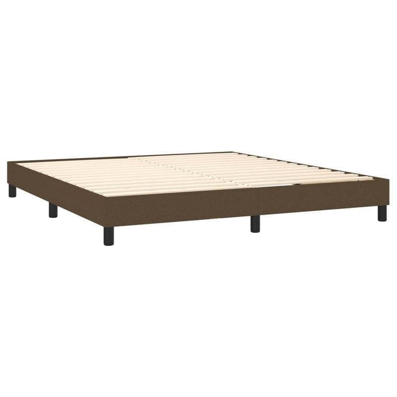 vidaXL barna szövet rugós és LED-es ágy matraccal 160x200 cm