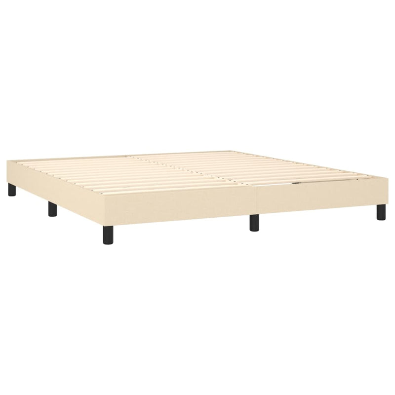 vidaXL krémszínű szövet rugós és LED-es ágy matraccal 160x200 cm