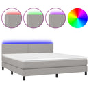 vidaXL világosszürke szövet rugós és LED-es ágy matraccal 160x200 cm