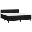 vidaXL fekete szövet rugós és LED-es ágy matraccal 180 x 200 cm