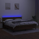 vidaXL barna szövet rugós és LED-es ágy matraccal 180 x 200 cm