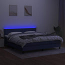vidaXL kék szövet rugós és LED-es ágy matraccal 180 x 200 cm