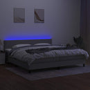 vidaXL világosszürke szövet rugós és LED-es ágy matraccal 200x200 cm