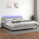 vidaXL világosszürke szövet rugós és LED-es ágy matraccal 200x200 cm