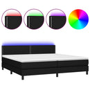 vidaXL fekete szövet rugós és LED-es ágy matraccal 200x200 cm