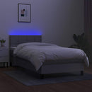 vidaXL világosszürke szövet rugós és LED-es ágy matraccal 80 x 200 cm
