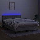 vidaXL világosszürke szövet rugós és LED-es ágy matraccal 140x200 cm