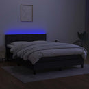 vidaXL fekete szövet rugós és LED-es ágy matraccal 140x200 cm