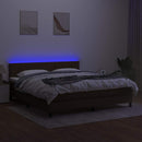vidaXL barna szövet rugós és LED-es ágy matraccal 160x200 cm