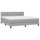 vidaXL világosszürke szövet rugós és LED-es ágy matraccal 160x200 cm
