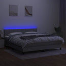 vidaXL világosszürke szövet rugós és LED-es ágy matraccal 160x200 cm