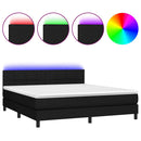 vidaXL fekete szövet rugós és LED-es ágy matraccal 180 x 200 cm