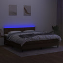 vidaXL barna szövet rugós és LED-es ágy matraccal 180 x 200 cm