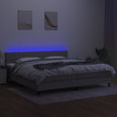 vidaXL világosszürke szövet rugós és LED-es ágy matraccal 200x200 cm