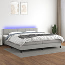 vidaXL világosszürke szövet rugós és LED-es ágy matraccal 200x200 cm