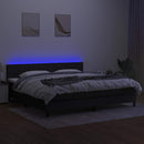 vidaXL fekete szövet rugós és LED-es ágy matraccal 200x200 cm